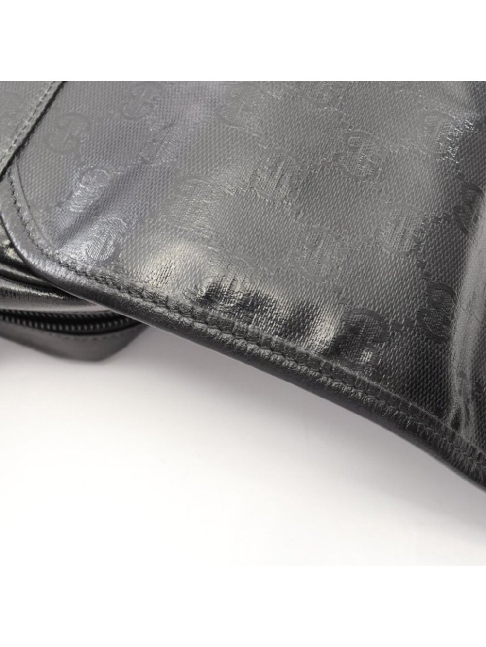 Gucci Shoulder Bag GG Crystal Black Canvas Leather - Picture 6 of 6